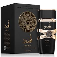 Perfume árabe masculino Lattafa Asad Eau de Parfum 100ml — frasco e embalagem
