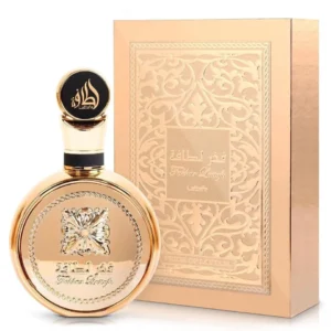 Perfume árabe unissex Lattafa Fakhar Gold Eau de Parfum 100ml — frasco e embalagem
