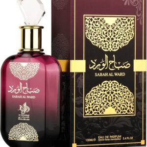 Perfume árabe feminino Al Wataniah Sabah Al Ward Eau de Parfum 100ml — frasco e embalagem